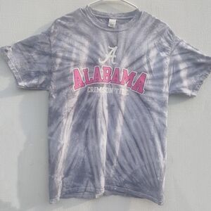 Hanes Alabama Crimson Tide Ladies Tie-Dye T-Shirt - Gray and Pink